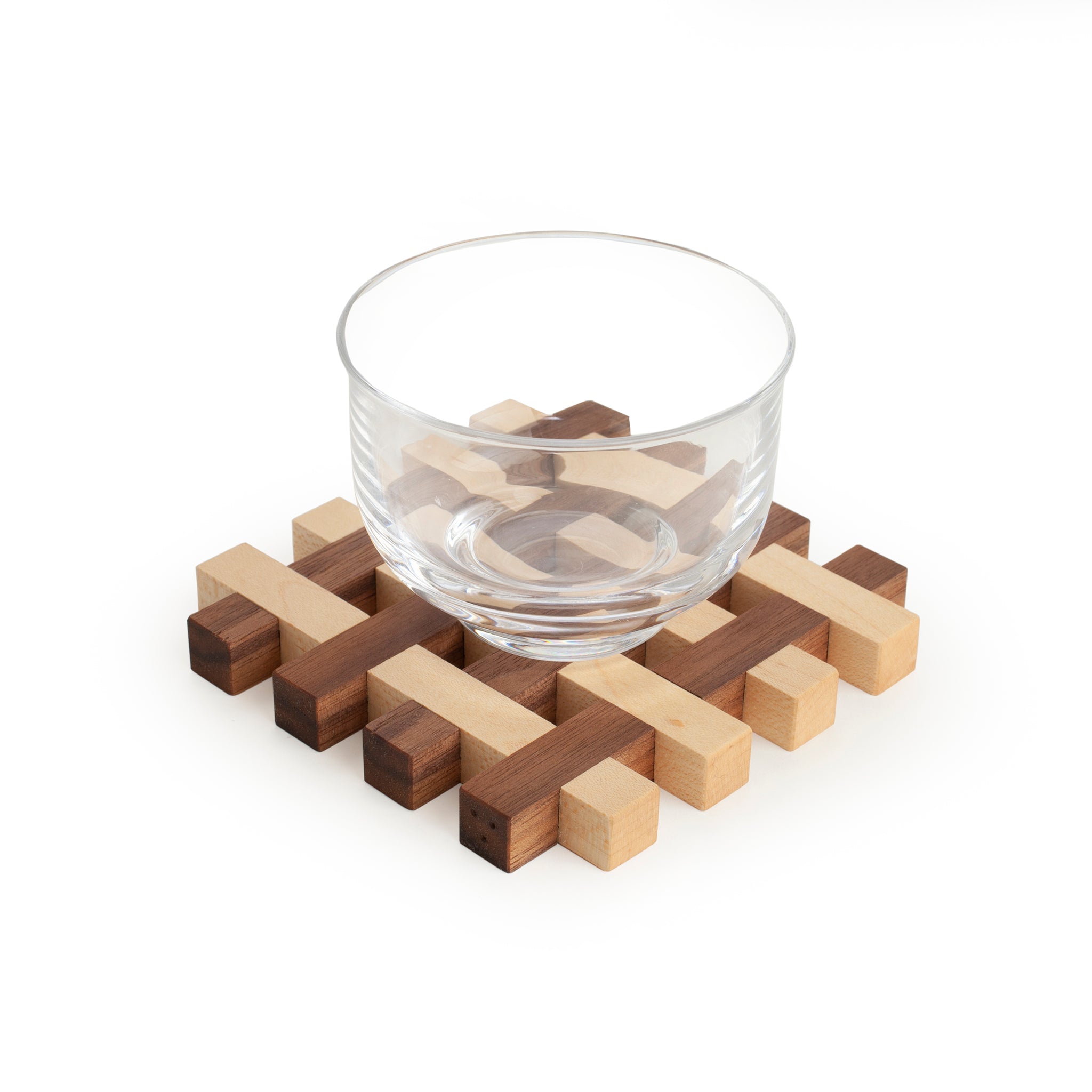 Grand Dessous De Plat Artisanal Bois/verre 42 X 36 - Arts De La Table